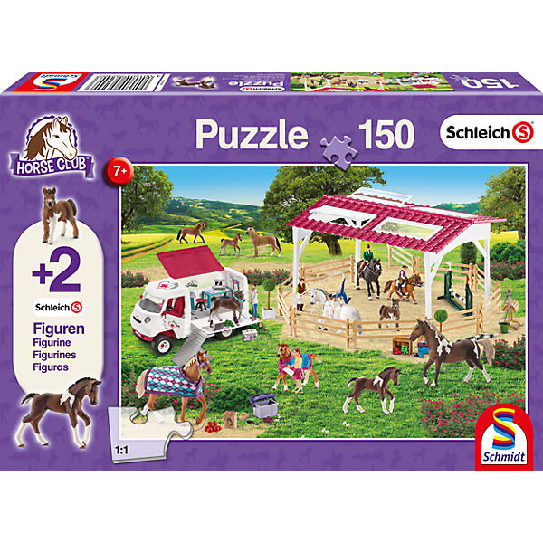 Puzzle 150 Teile Reitschule und Tierärztin + 2 Schleich®-Figuren