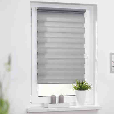 Duo-Rollo Klemmfix, ohne Bohren, blickdicht, grau 2
