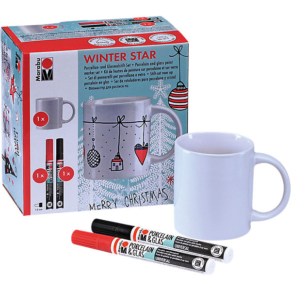 Porzellan- & Glasmalset Winter Star