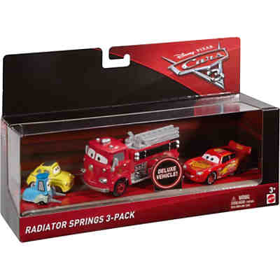 Disney Cars 3 Die-Cast 3er-Pack (2 x 1:55, 1 x Oversized) - Lightning McQueen, Luigi & Guido, Red 2