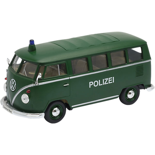 Welly Volkswagen T1 Bus Polizei 1:24 grün