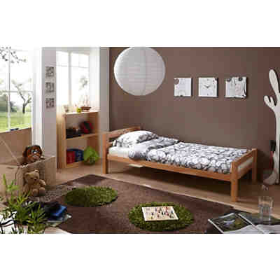 Einzelbett Lupo, Buche massiv, natur lackiert, 90 x 200 cm 2