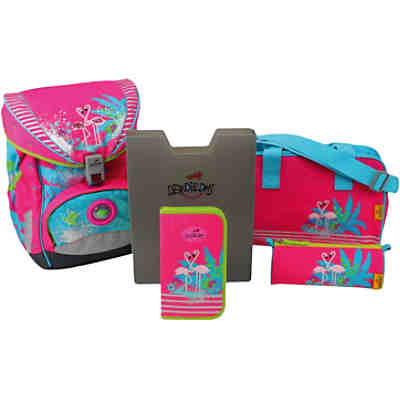 DerDieDas Schulrucksackset ErgoFlex Flamingo, 5-tlg. (Kollektion 2017/2018) 2