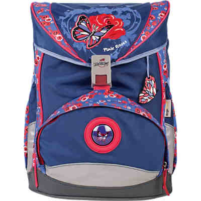 DerDieDas Schulrucksackset ErgoFlex EXKLUSIV LED Pink Roses, 5-tlg. (Kollektion 2017/2018)