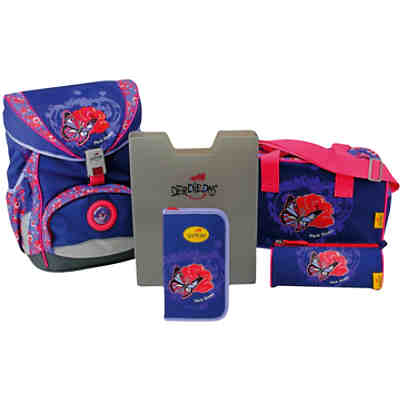 DerDieDas Schulrucksackset ErgoFlex EXKLUSIV LED Pink Roses, 5-tlg. (Kollektion 2017/2018) 2
