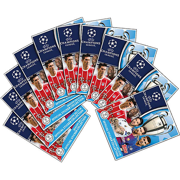 Topps UEFA Champions League 2017/2018 10er Bundle (50 Sticker)