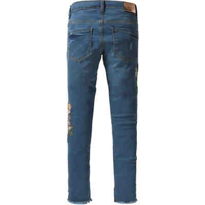 Jeans Skinny Fit mit Stickerein für Mädchen, Bundweite SLIM 2