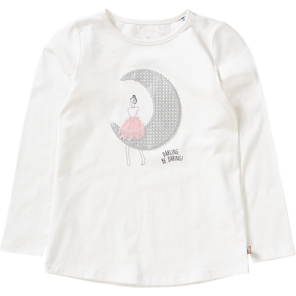 Langarmshirt mit Pailletten für Mädchen, Mond