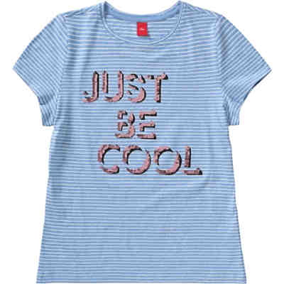 T-Shirt gestreift mit Wendepailletten für Mädchen REG
