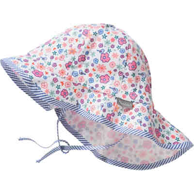 Baby Sonnenhut mit Nackenschutz zum Binden mit UV-Schutz 15+ für Mädchen