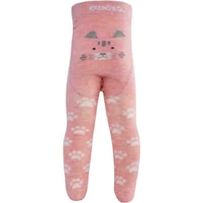 Baby Strickstrumpfhose mit Po-Motiv, Doppelpack für Mädchen, Katze 2