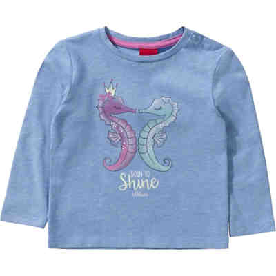 Baby Langarmshirt mit Glitzer und Seepferdchen für Mädchen