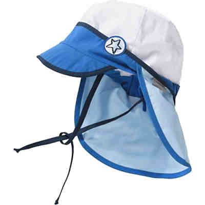 Baby Sonnenhut mit Nackenschutz zum Binden mit UV-Schutz 50+ für Jungen