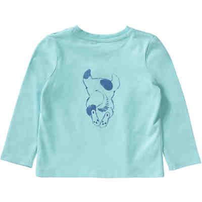 Baby Langarmshirt mit Rückenprint für Jungen, Hund, türkis 2