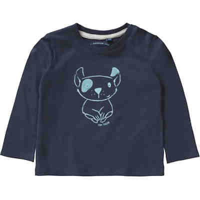 Baby Langarmshirt mit Rückenprint für Jungen, Hund, dunkelblau