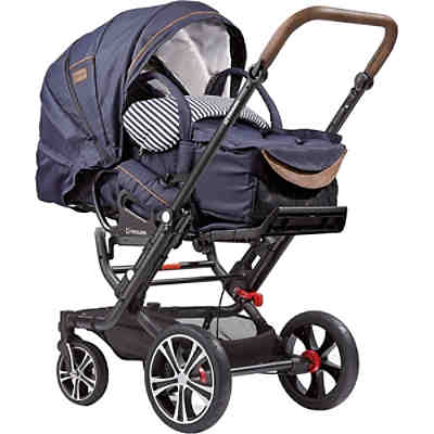 Kombi Kinderwagen F6 Air+ inkl. C1-Lift Tragetasche, Gestell schwarz, tabak, marine, 2018