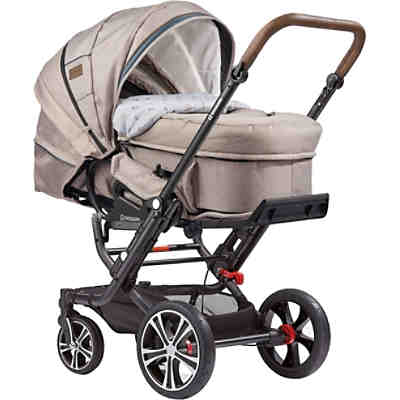 Kombi Kinderwagen F6 Air+ inkl. C2 Komptakt-Tragetasche, Gestell schwarz, tabak, stein, 2018
