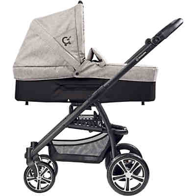Kombi Kinderwagen F4 Air+ inkl. C3 Wanne, Gestell schwarz, schwarz, stein meliert, 2018