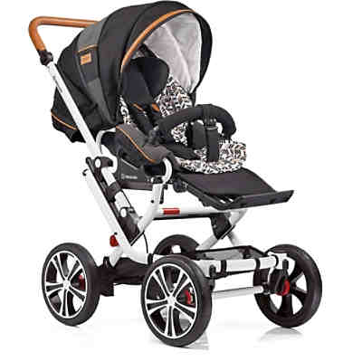 Kombi Kinderwagen F10 Air+ inkl. C2 Kompakt-Tragetasche, Gestell weiß, cognac, schwarz, 2018 2