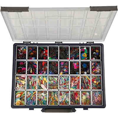 Pailletten-Mix, inkl. Raaco Sortimentskasten mit 32 losen Fächern, 32x25g