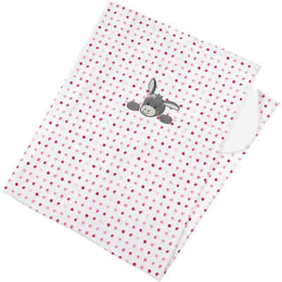 Kuscheldecke Emmi Girl, Jersey, rosa/weiß, 75 x 100 cm