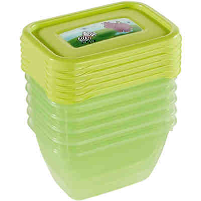 Aufbewahrungsbox Iza, Hippo, 6-tlg. Set, rechteckig, grün, 0,25 l, 10,5 x 7,5 x 6 cm