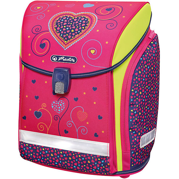 Schulranzenset MIDI PLUS Pink Hearts, 4-tlg.