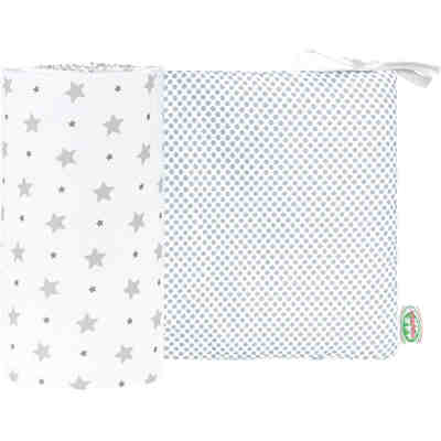 Nestchen soft stars, Jersey, stars light grey, 178 cm