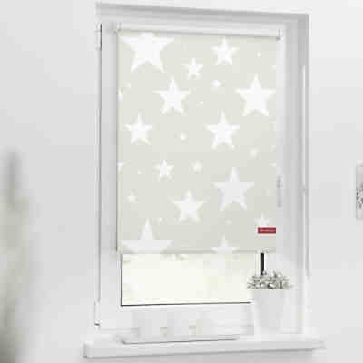 Rollo Klemmfix, ohne Bohren, Verdunkelung, Sterne Beige