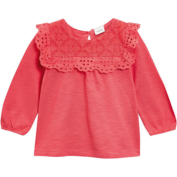 Langarmshirt mit Spitzeneinsatz für Mädchen