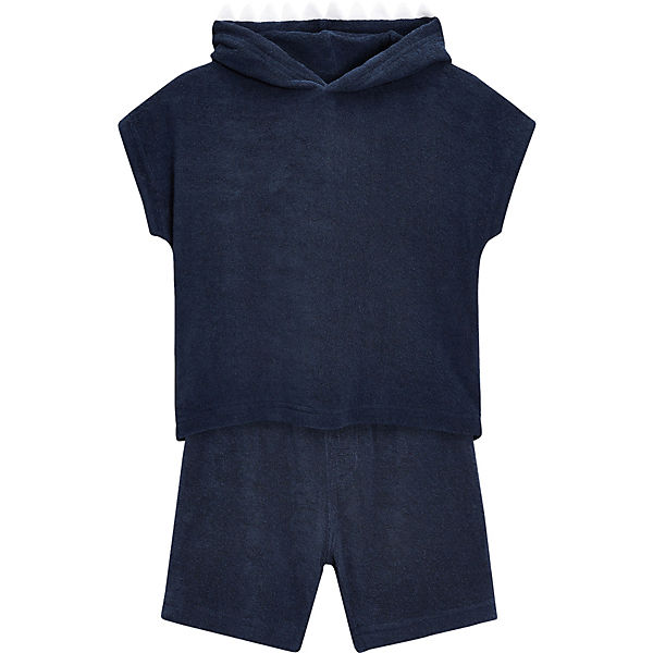 Set T-Shirt mit Haifisch-Kapuze und Shorts aus Frottee für Jungen