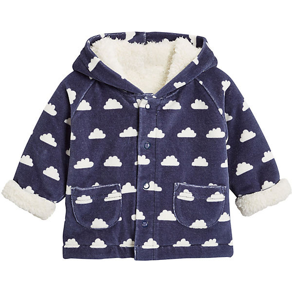 Jacke aus Velours mit Plüschfutter für Jungen