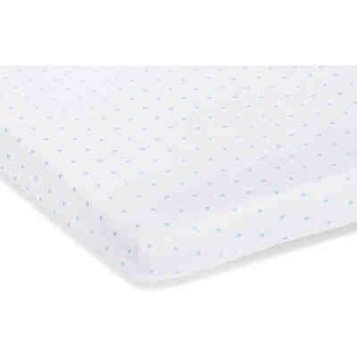 2 Spannbettlaken, Sternchen, Jersey, hellblau/weiß, 60x120 bis 70x140 cm 2