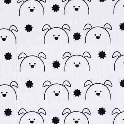 Mulltücher XL, 2er Set, 120x120 cm, Little Chums Dog türkis/schwarz 2