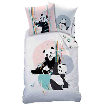 Wende- Kinderbettwäsche Pandi Panda, Renforcé, 135 x 200 cm