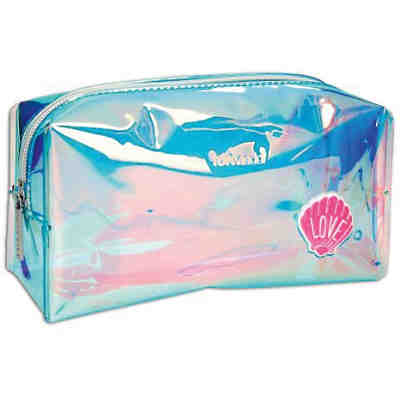 Fantasy Model Kosmetiktasche Holo mit Muschelsticker MERMAID