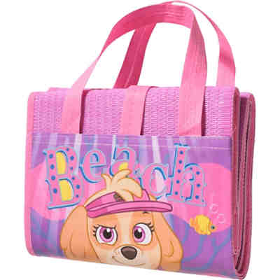 Strand- und Badematte, faltbar, Paw Patrol, rosa, 75 x 150 cm