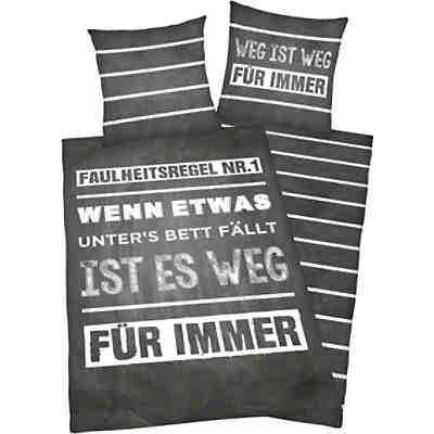 Wendebettwäsche Faulheitsregel Renforcé, 135 x 200 cm