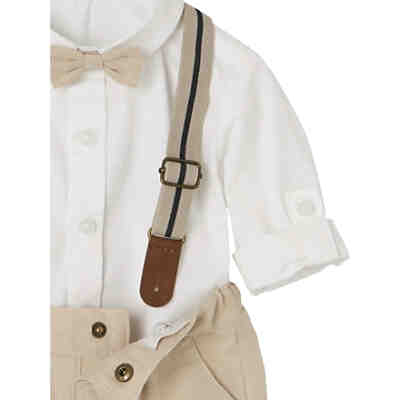Baby Set Langarmhemd mit Fliege + Shorts mit Hosenträger 2