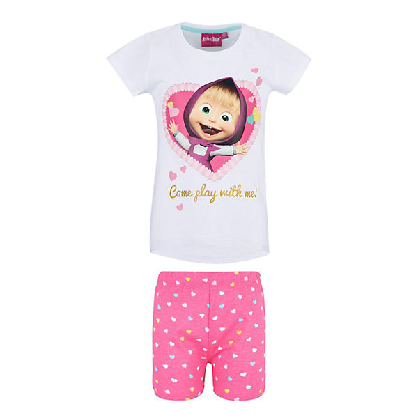 Mascha und der Bär Shorty-Pyjama für Mädchen