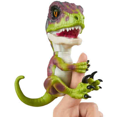 WOWWEE - Fingerlings Untamed Baby Dinosaurier Velociraptor Stealth grün