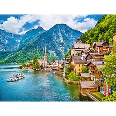 Puzzle 500 Teile, 61x46 cm, Gold Edition: größere Teile, Hallstatt in Österreich 2