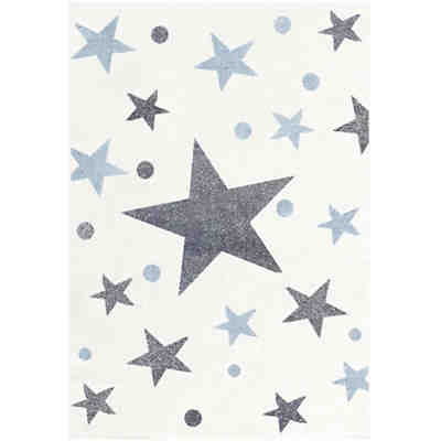 Kinderteppich, STARS creme/silbergrau-blau, 100 x 160 cm