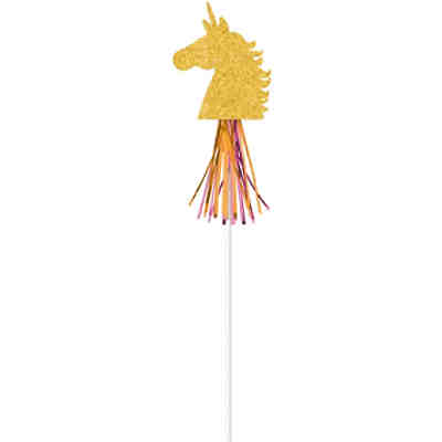 Zauberstäbe Einhorn Magical Unicorn Papier mit Folienfransen, 6 Stück