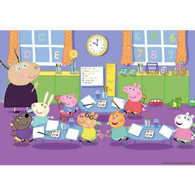 2er Set Puzzle, je 24 Teile, 26x18 cm, Peppa Pig: Peppa in der Schule 2