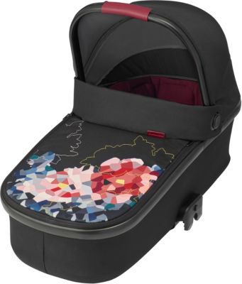 Kinderwagenaufsatz Oria, faltbar, Digital Flower schwarz