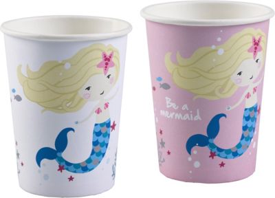 Becher Be a Mermaid 250ml sortiert, 8 Stück