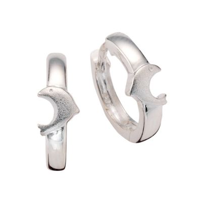 Creolen 925/- Sterling Silber Delfin Motiv wei�