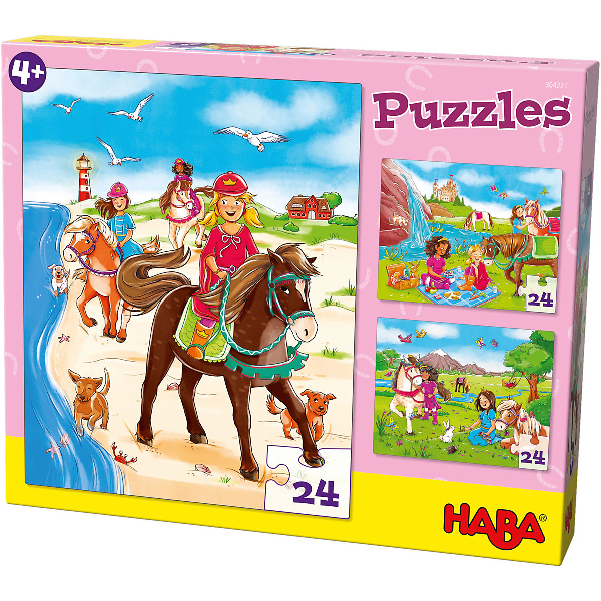 HABA 304221 Puzzleset 3 x 24 Teile Pferdefreundinnen