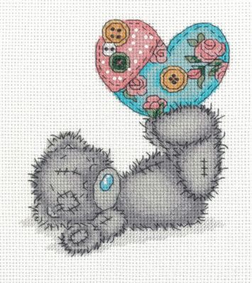 Набор для вышивания мулине Klart "Tatty Teddy с рукодельным сердцем", 14,5х16 см
